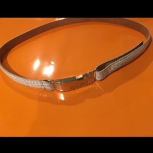 Moschino light blue leather belt